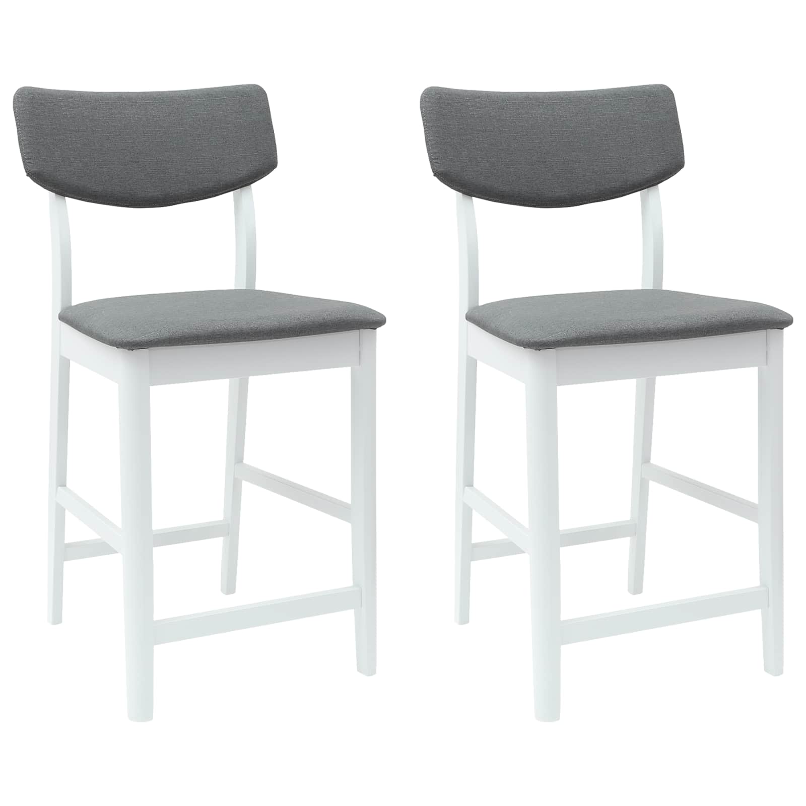 Eettafelstoelen 2 pcs Wit 48 x 49 x 95 cm Massief Rubberhout