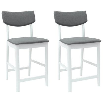 Eettafelstoelen 2 pcs Wit 48 x 49 x 95 cm Massief Rubberhout