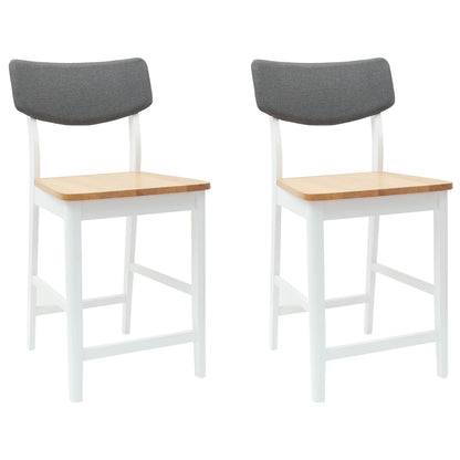 Eettafelstoelen 2 pcs Wit 48 x 49 x 95 cm Massief Rubberhout