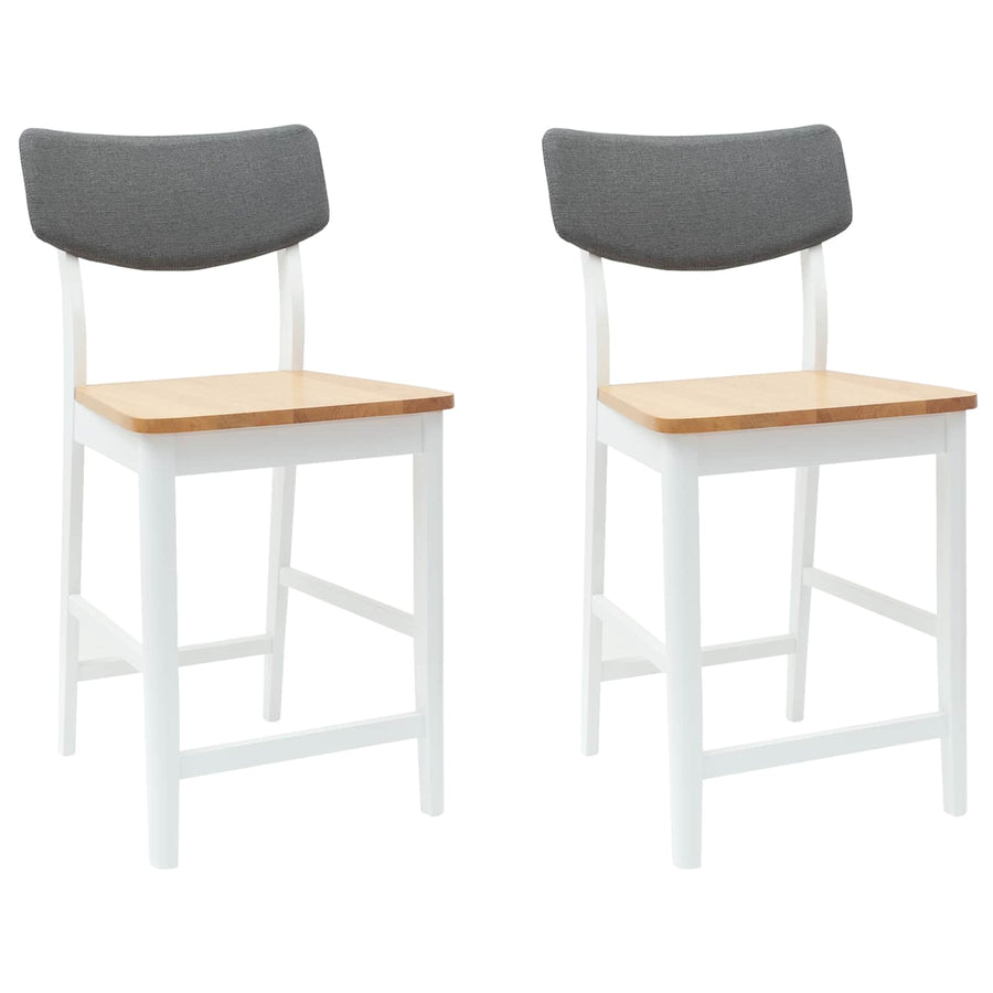 Eettafelstoelen 2 pcs Wit 48 x 49 x 95 cm Massief Rubberhout