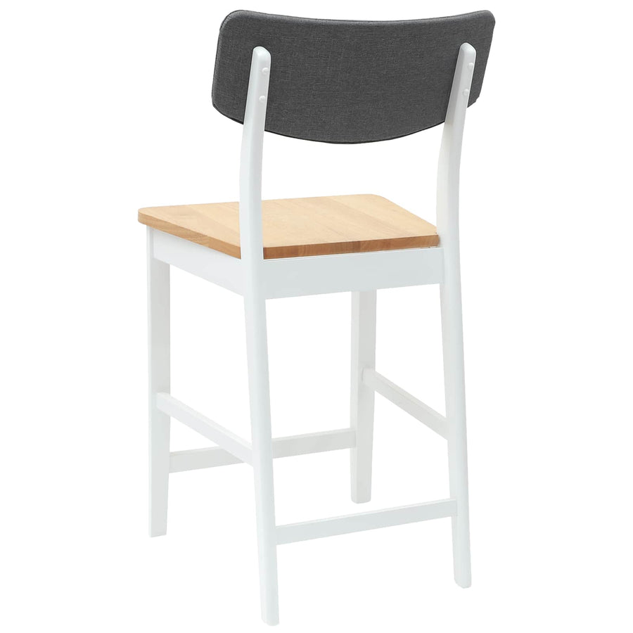 Eettafelstoelen 2 pcs Wit 48 x 49 x 95 cm Massief Rubberhout