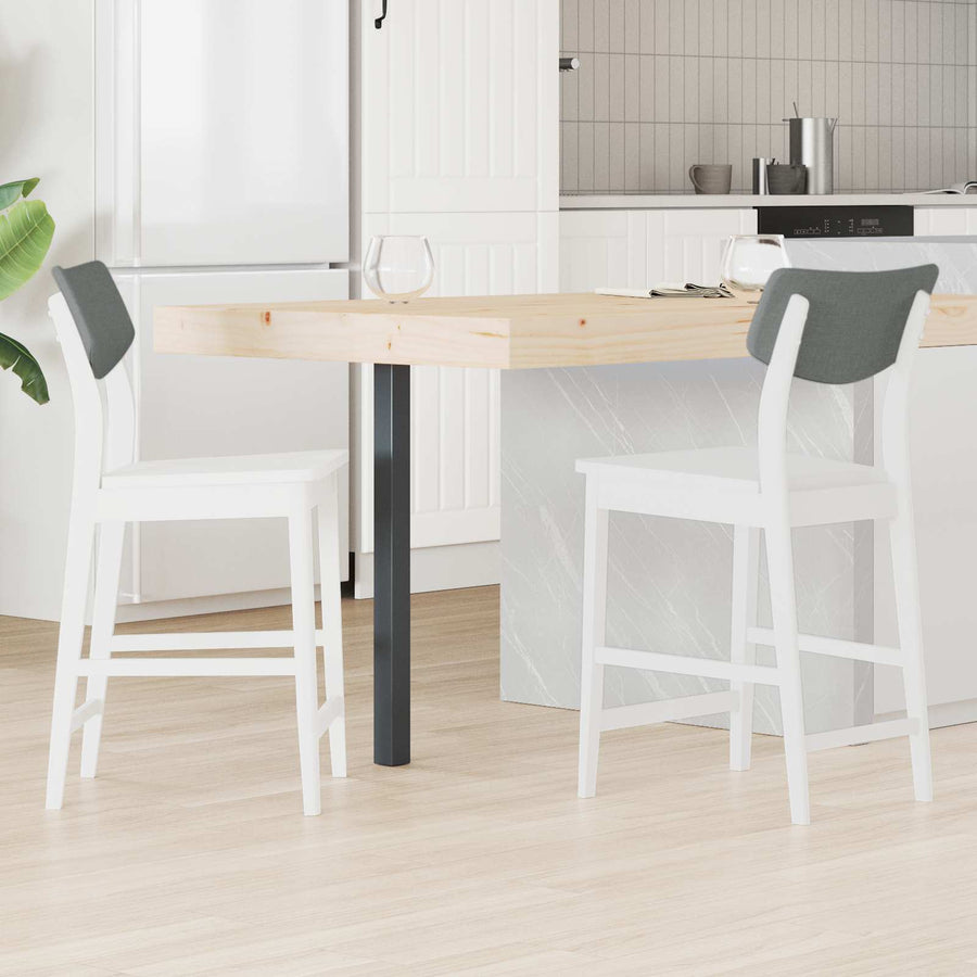 Eettafelstoelen 2 pcs Wit 48 x 49 x 95 cm Massief Rubberhout