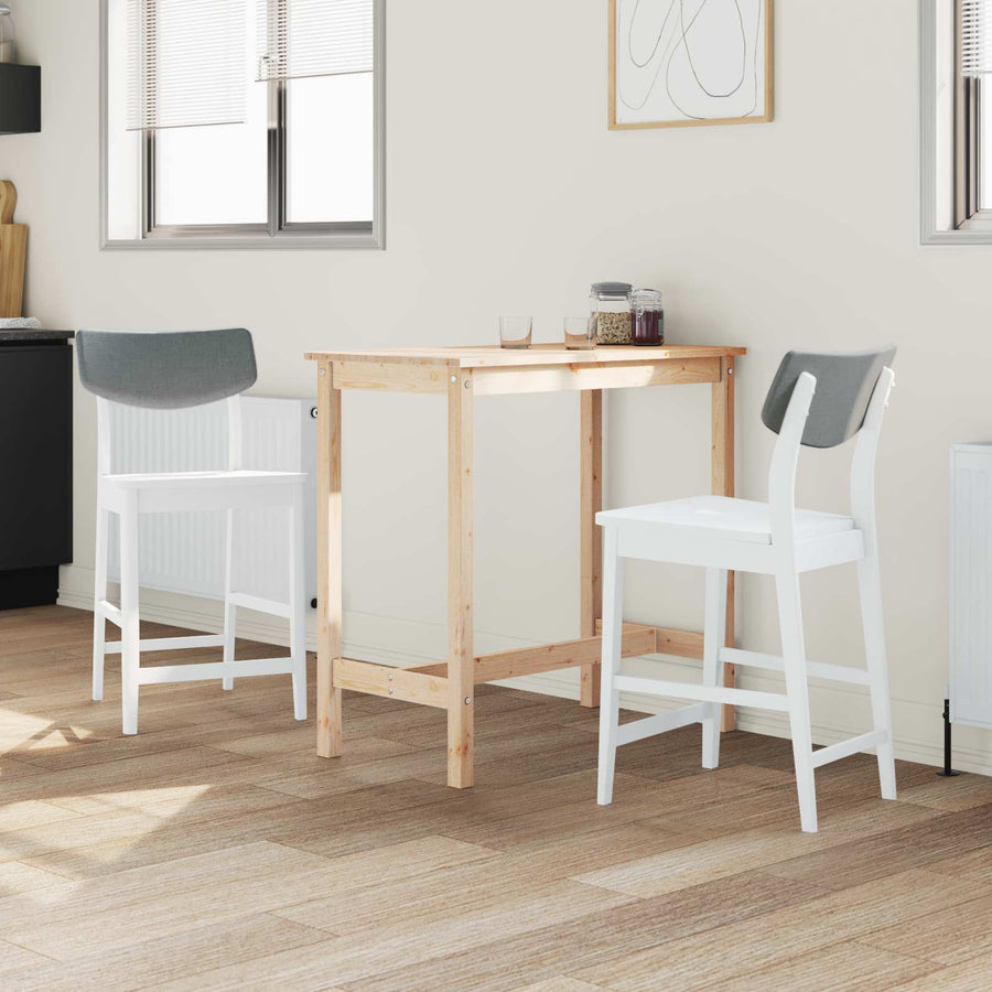Eettafelstoelen 2 pcs Wit 48 x 49 x 95 cm Massief Rubberhout