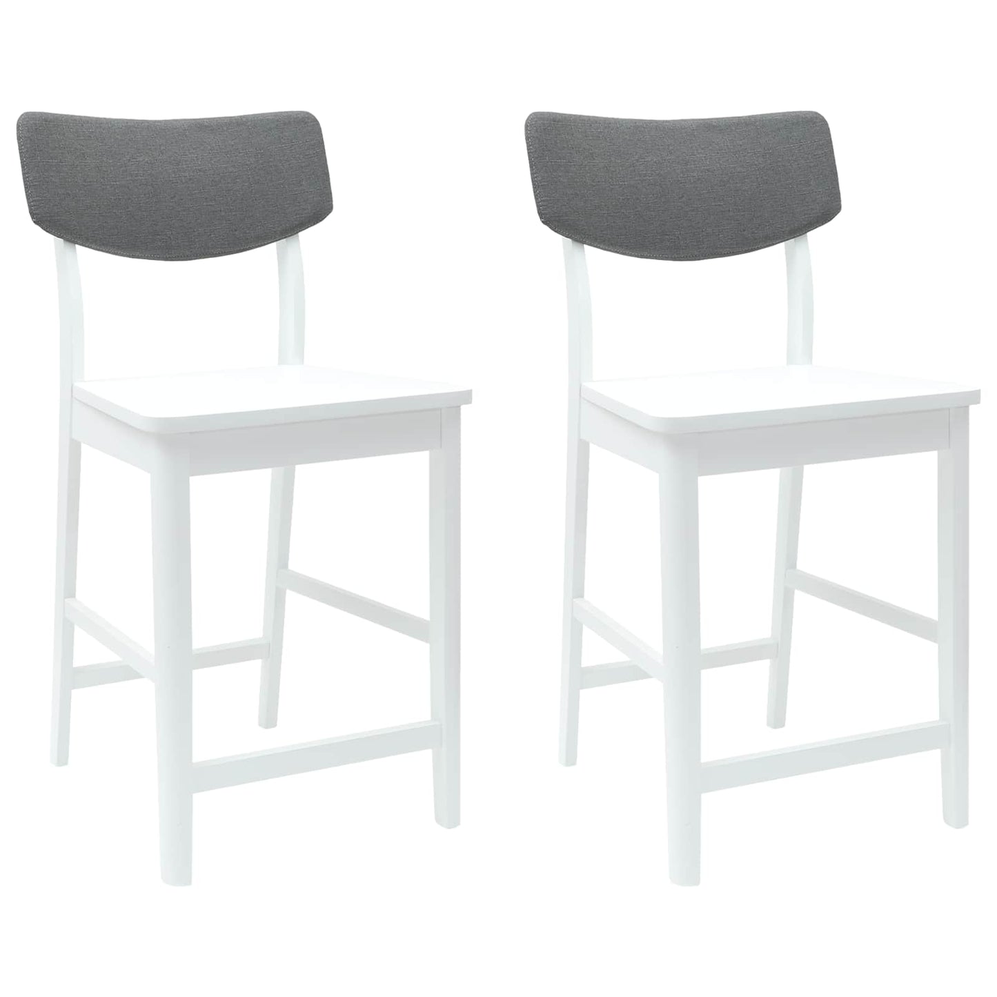 Eettafelstoelen 2 pcs Wit 48 x 49 x 95 cm Massief Rubberhout