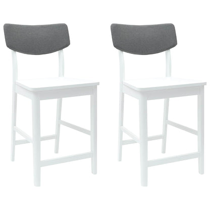 Eettafelstoelen 2 pcs Wit 48 x 49 x 95 cm Massief Rubberhout