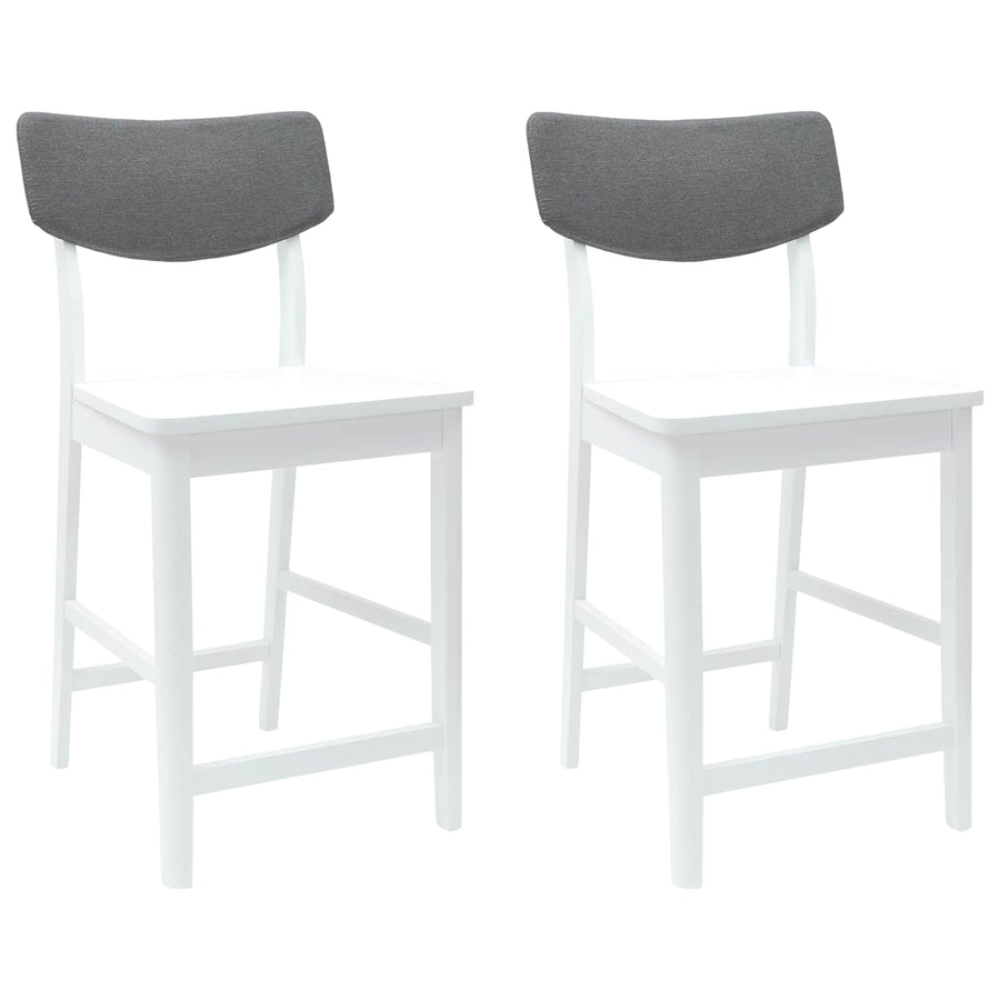 Eettafelstoelen 2 pcs Wit 48 x 49 x 95 cm Massief Rubberhout