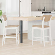 Eetkamerstoelen 2 stuks massief rubberhout wit