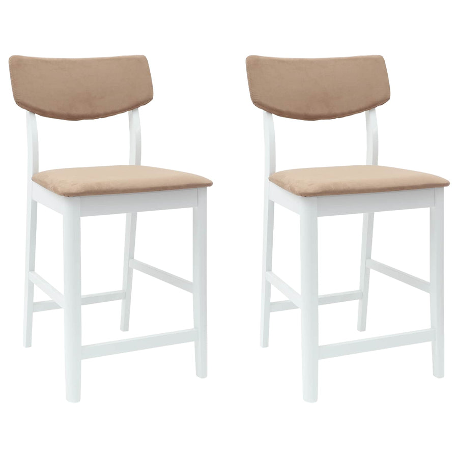 Eettafelstoelen 2 pcs Wit 48 x 49 x 95 cm Massief Rubberhout