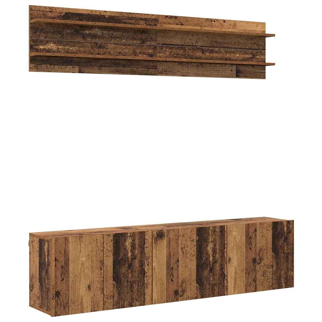 TV Eenheden Wandgemonteerd 6 pcs Oud hout Bewerkt hout