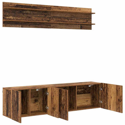 TV Eenheden Wandgemonteerd 6 pcs Oud hout Bewerkt hout