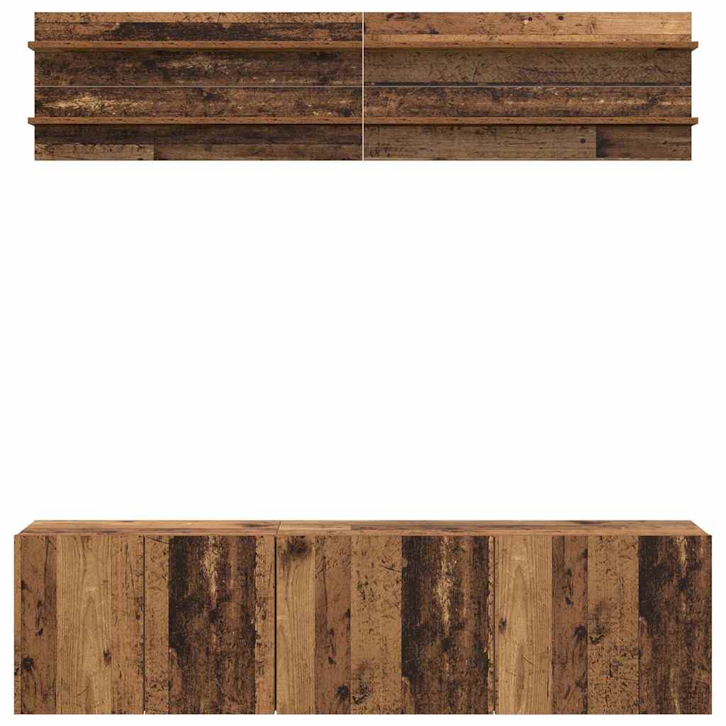 TV Eenheden Wandgemonteerd 6 pcs Oud hout Bewerkt hout
