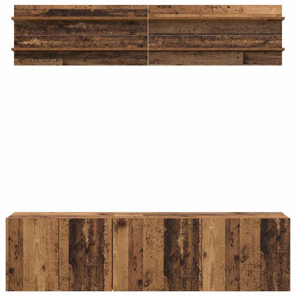 TV Eenheden Wandgemonteerd 6 pcs Oud hout Bewerkt hout