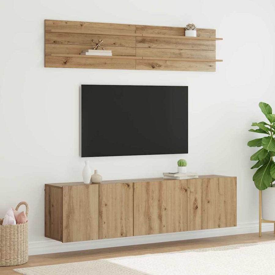 TV Eenheden 6 pcs artisanaal eikenkleurig Bewerkt hout
