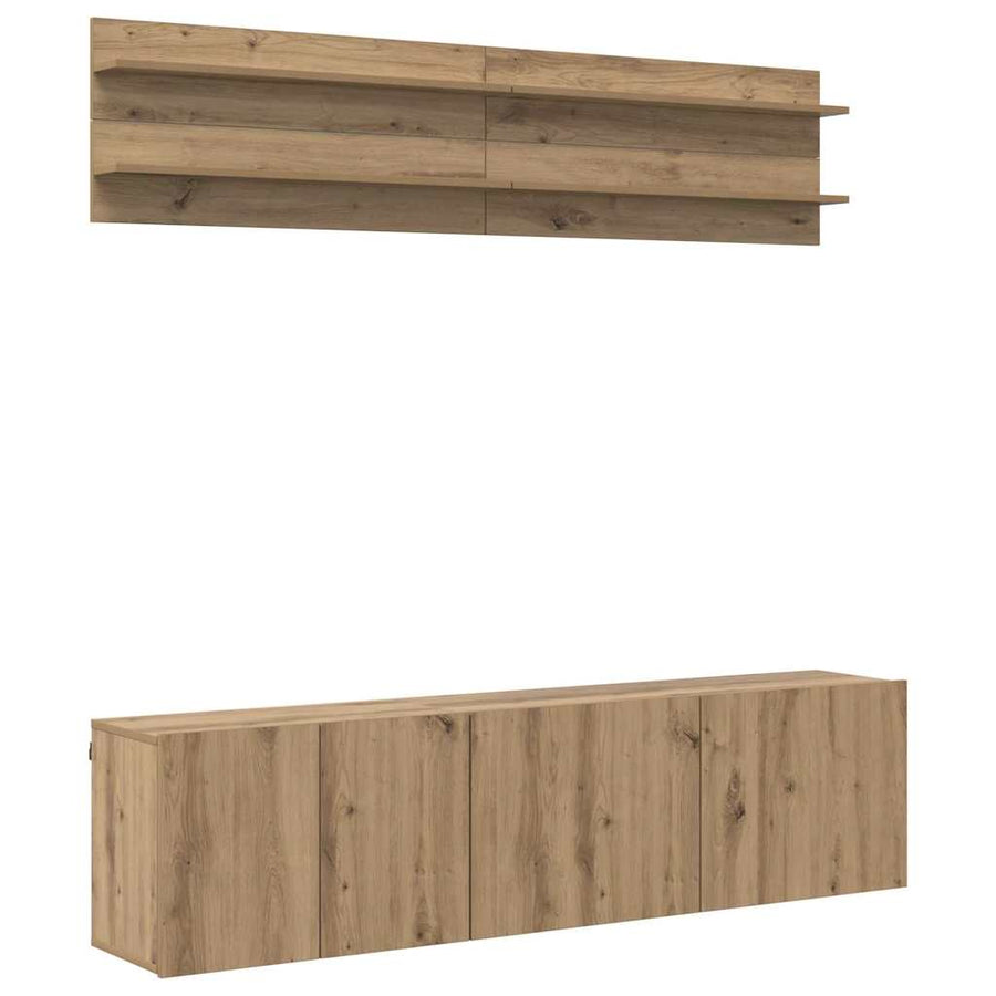 TV Eenheden 6 pcs artisanaal eikenkleurig Bewerkt hout