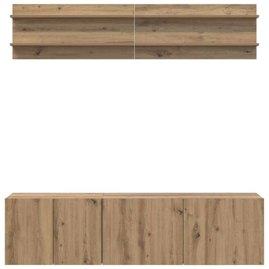 TV Eenheden 6 pcs artisanaal eikenkleurig Bewerkt hout