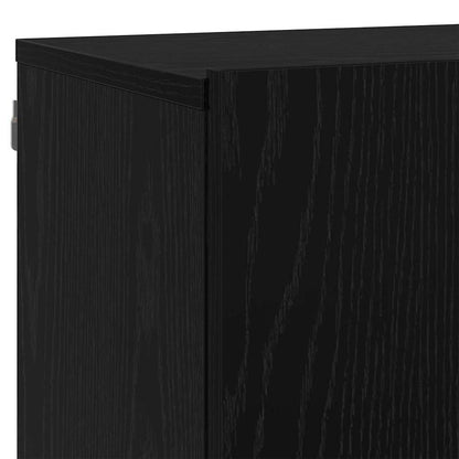TV Eenheden Wandgemonteerd 6 pcs Zwart eiken Bewerkt hout
