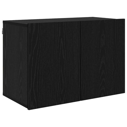 TV Eenheden Wandgemonteerd 6 pcs Zwart eiken Bewerkt hout