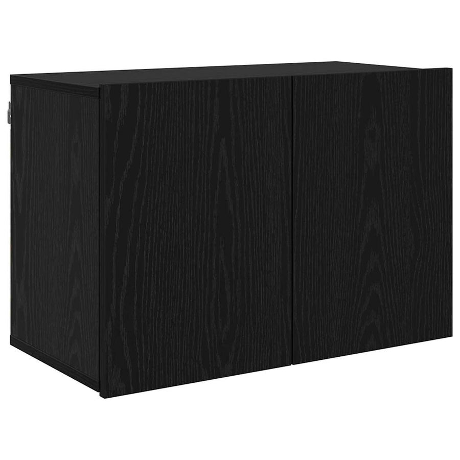 TV Eenheden Wandgemonteerd 6 pcs Zwart eiken Bewerkt hout