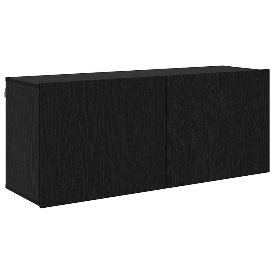 TV Eenheden Wandgemonteerd 6 pcs Zwart eiken Bewerkt hout