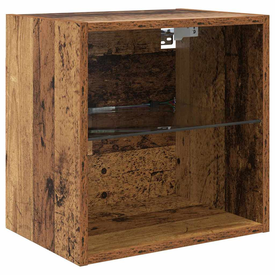 TV Wand Eenheden met LED 5 pcs Oud hout 100 x 30 x 30 cm Bewerkt hout