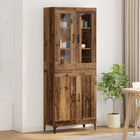 Hoge kast 69,5x34x180 cm oud hout bewerkt hout