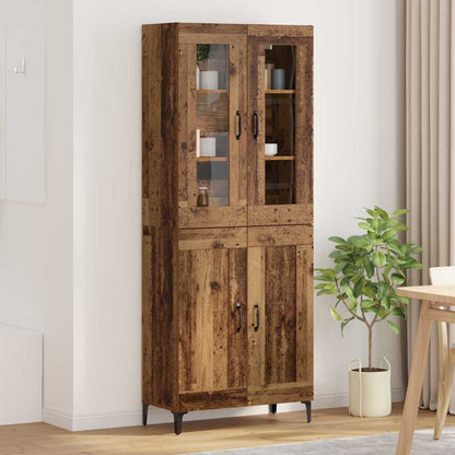 Highboard Oud Hout 69,5 x 34 x 180 cm Bewerkt hout