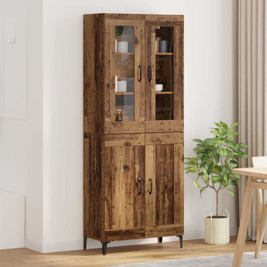 Highboard Oud Hout 69,5 x 34 x 180 cm Bewerkt hout