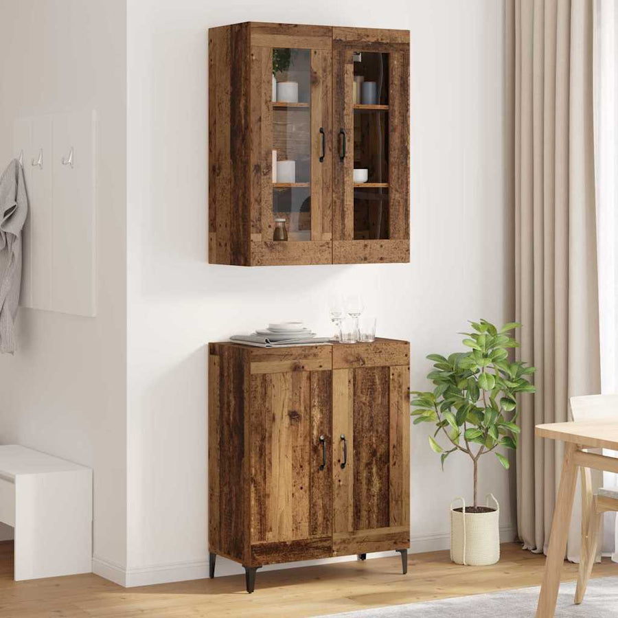 Highboard Oud Hout 69,5 x 34 x 180 cm Bewerkt hout