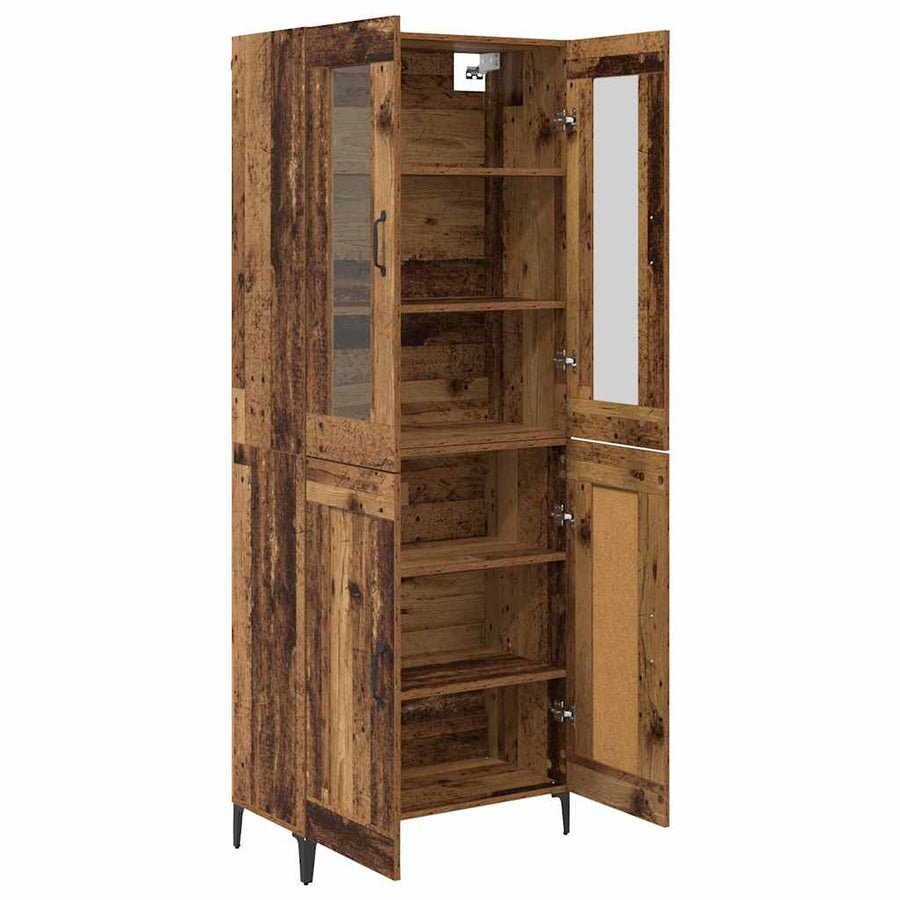 Highboard Oud Hout 69,5 x 34 x 180 cm Bewerkt hout