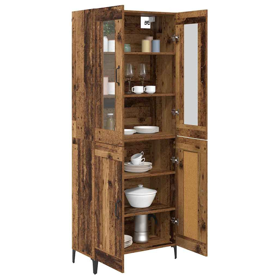 Highboard Oud Hout 69,5 x 34 x 180 cm Bewerkt hout