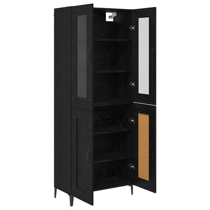 Hoge kast Zwart Eiken 69,5 x 34 x 180 cm Bewerkt hout