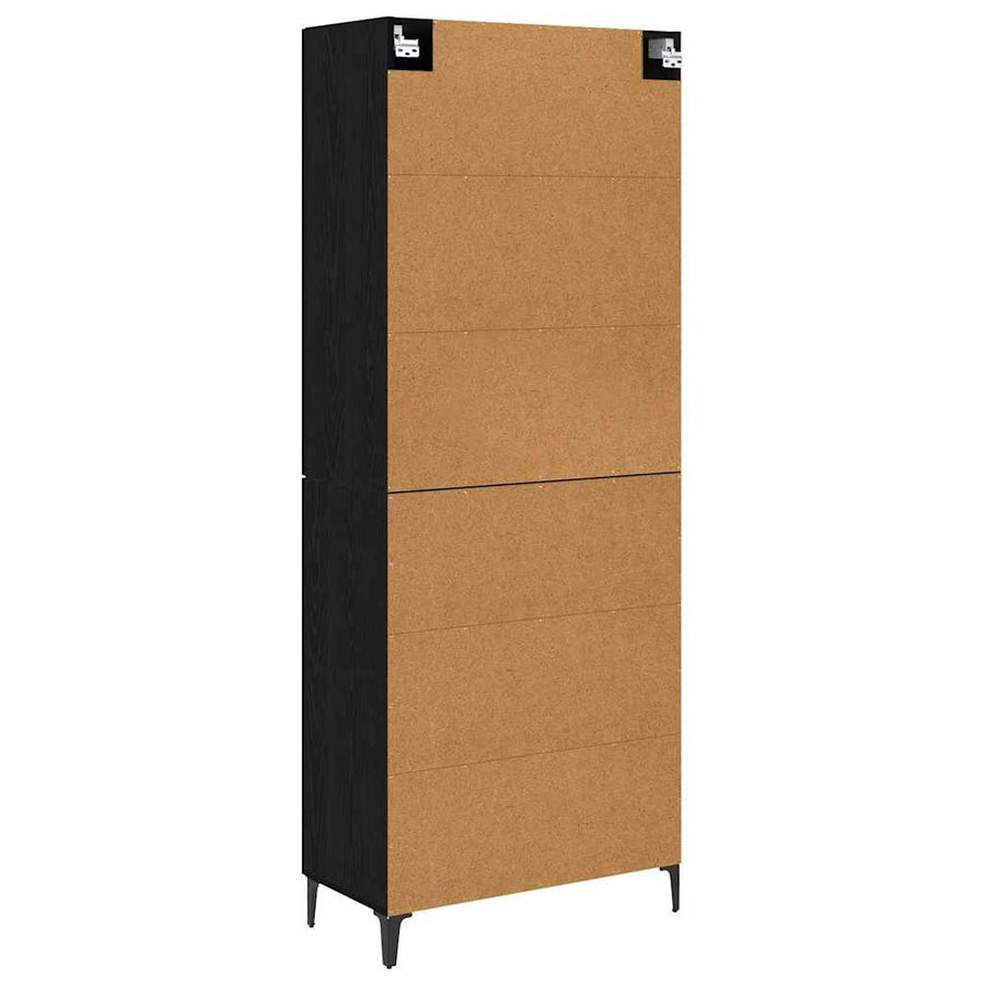 Hoge kast Zwart Eiken 69,5 x 34 x 180 cm Bewerkt hout