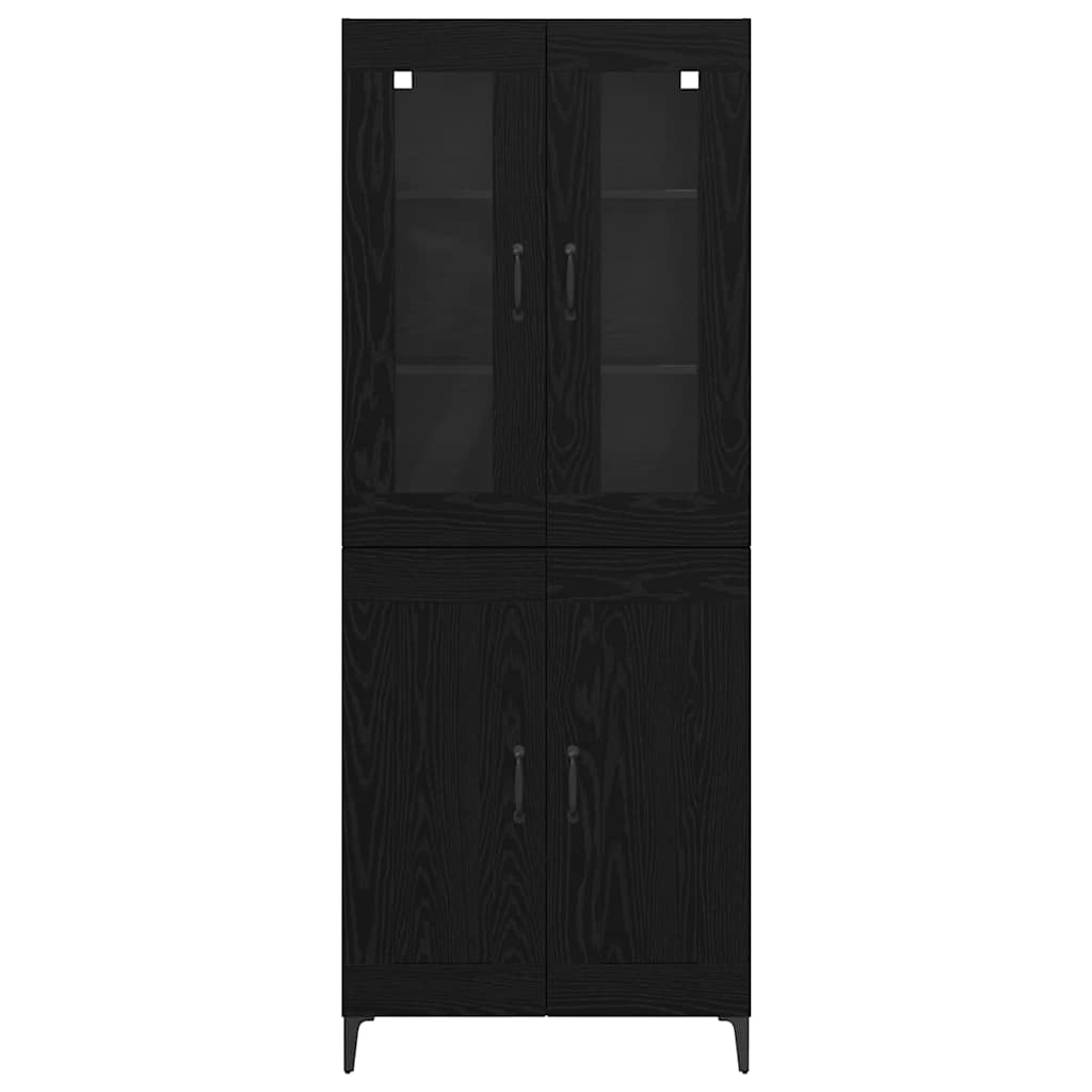 Hoge kast Zwart Eiken 69,5 x 34 x 180 cm Bewerkt hout