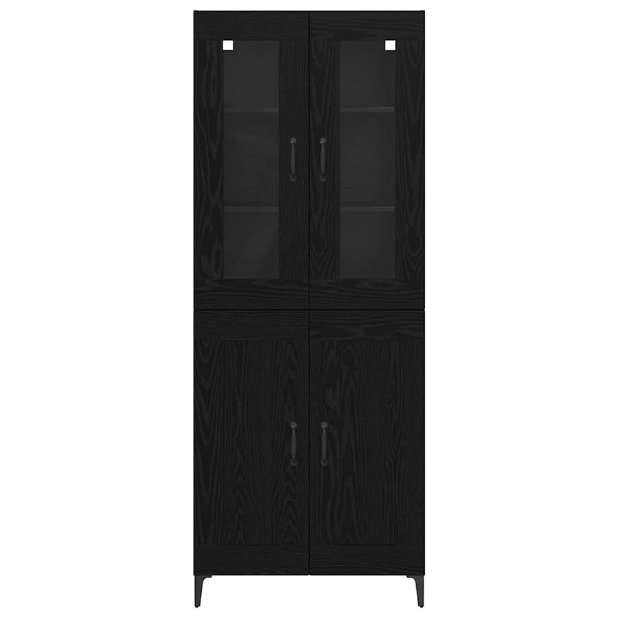 Hoge kast Zwart Eiken 69,5 x 34 x 180 cm Bewerkt hout