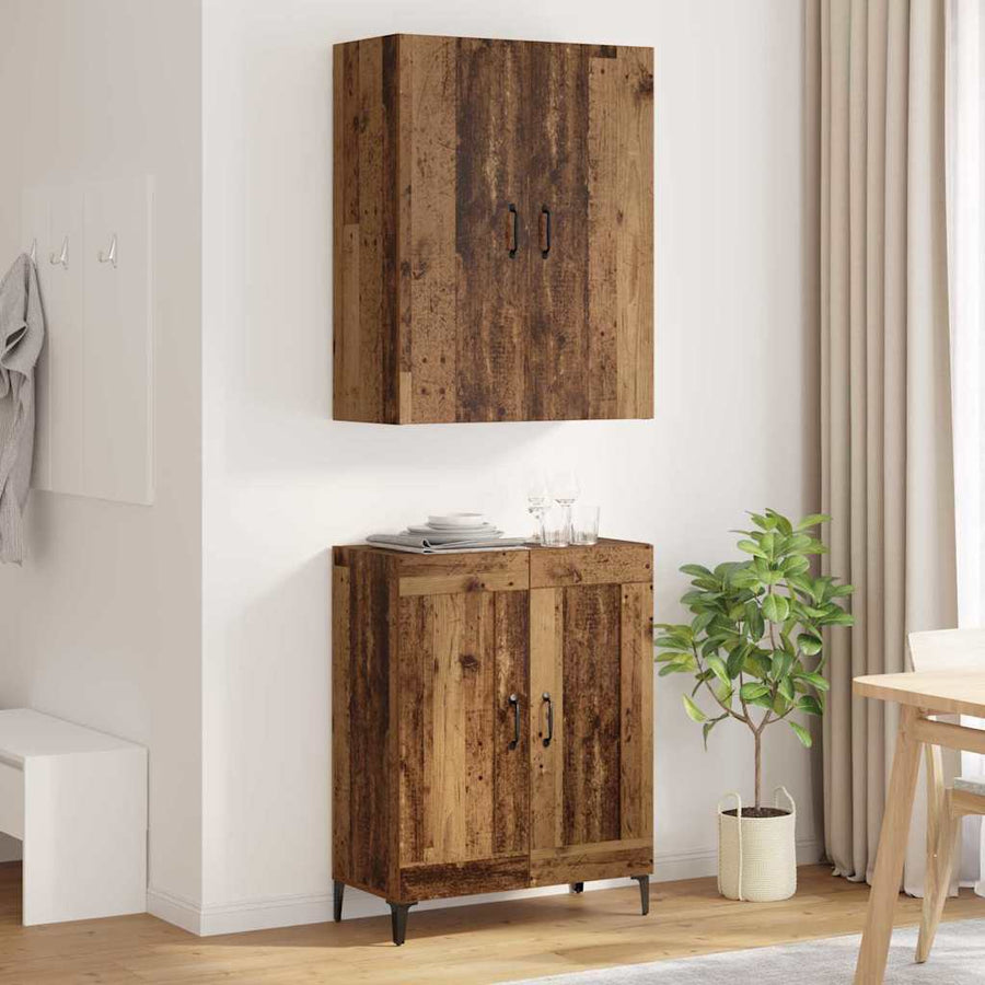 Highboard Oud Hout 69,5 x 34 x 180 cm Bewerkt hout