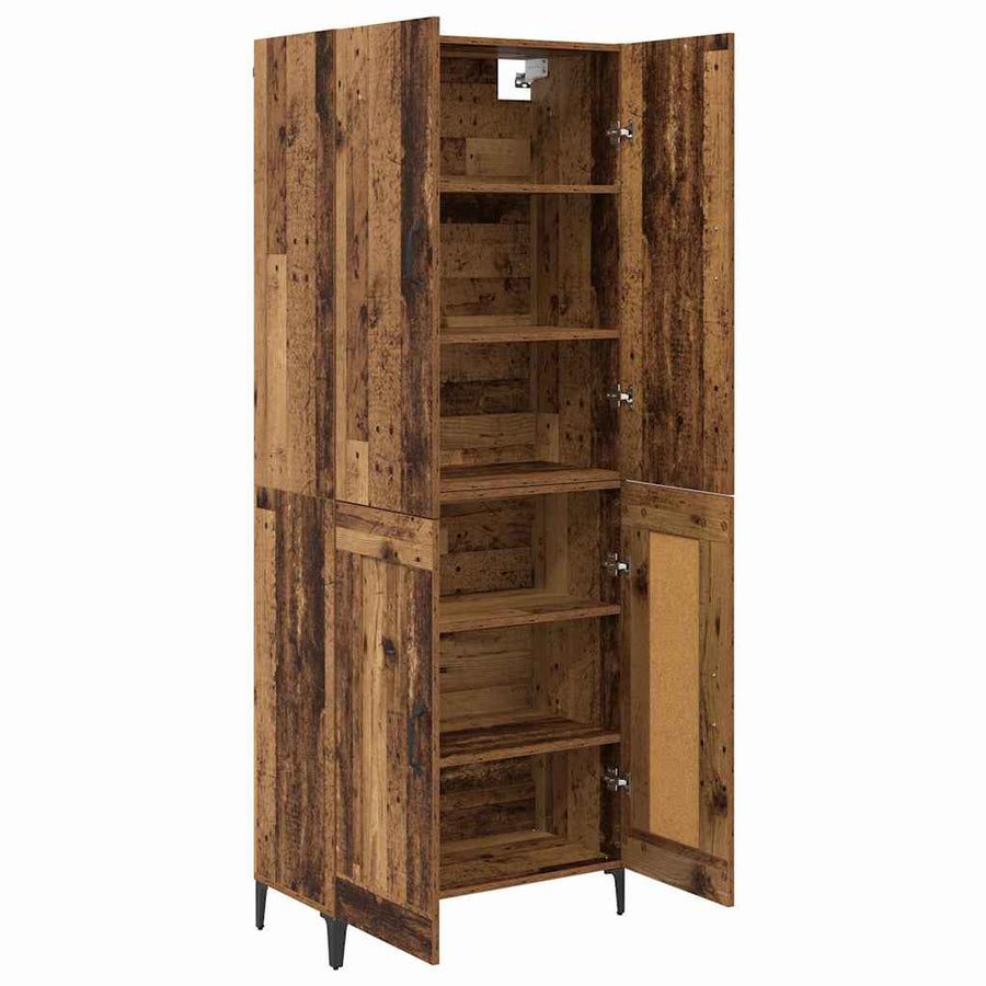 Highboard Oud Hout 69,5 x 34 x 180 cm Bewerkt hout