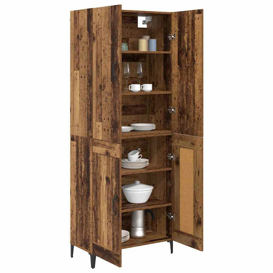 Highboard Oud Hout 69,5 x 34 x 180 cm Bewerkt hout