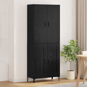 Highboard 69,5x34x180 cm zwart eiken