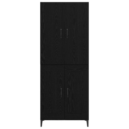 Highboard Zwart Eiken 69,5 x 34 x 180 cm Bewerkt hout