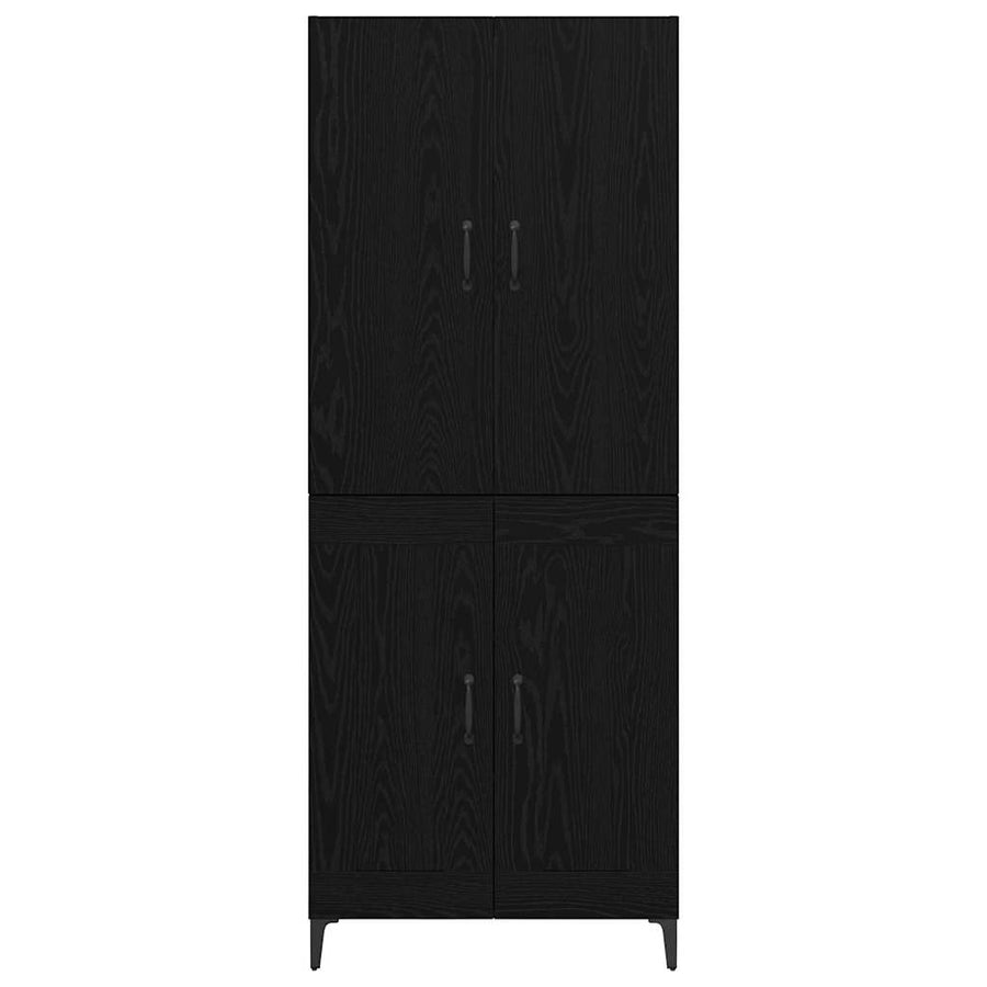 Highboard Zwart Eiken 69,5 x 34 x 180 cm Bewerkt hout