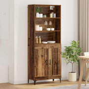 Hoge kast oud hout 2 stuks
