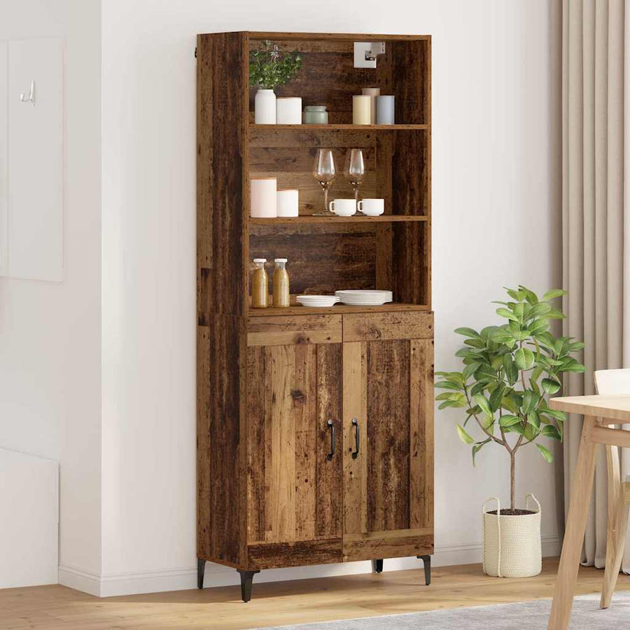Dressoir Wandgemonteerd 2 pcs Oud hout Bewerkt hout