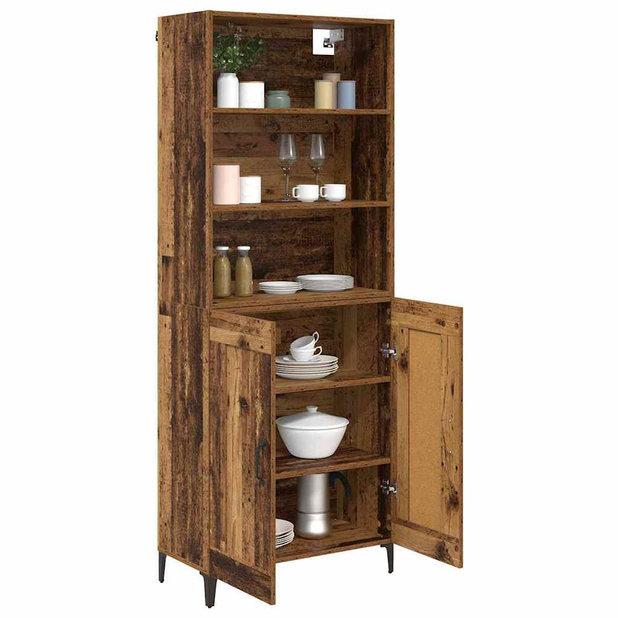 Dressoir Wandgemonteerd 2 pcs Oud hout Bewerkt hout