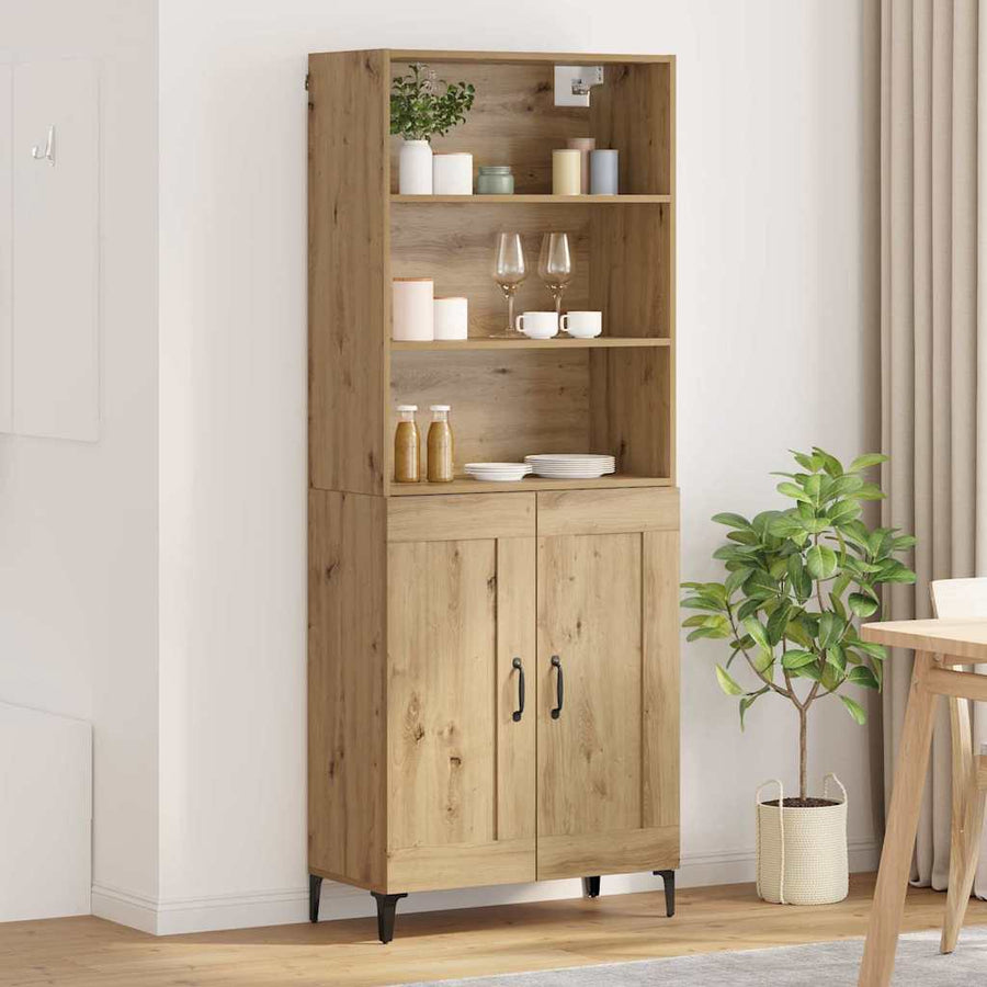 Dressoir 2 pcs artisanaal eikenkleurig Bewerkt hout