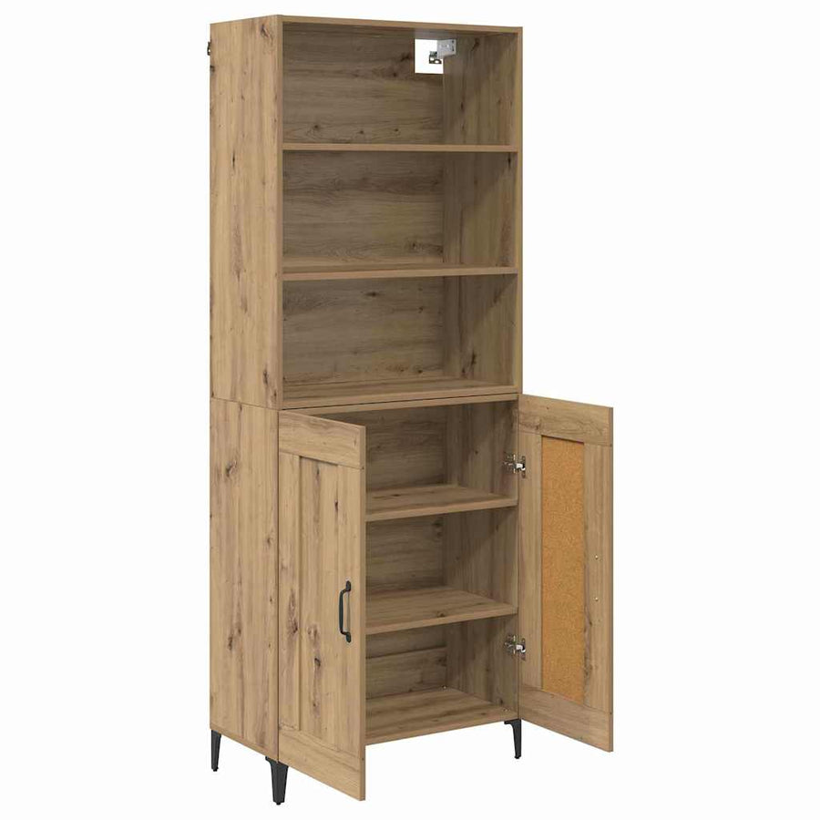 Dressoir 2 pcs artisanaal eikenkleurig Bewerkt hout