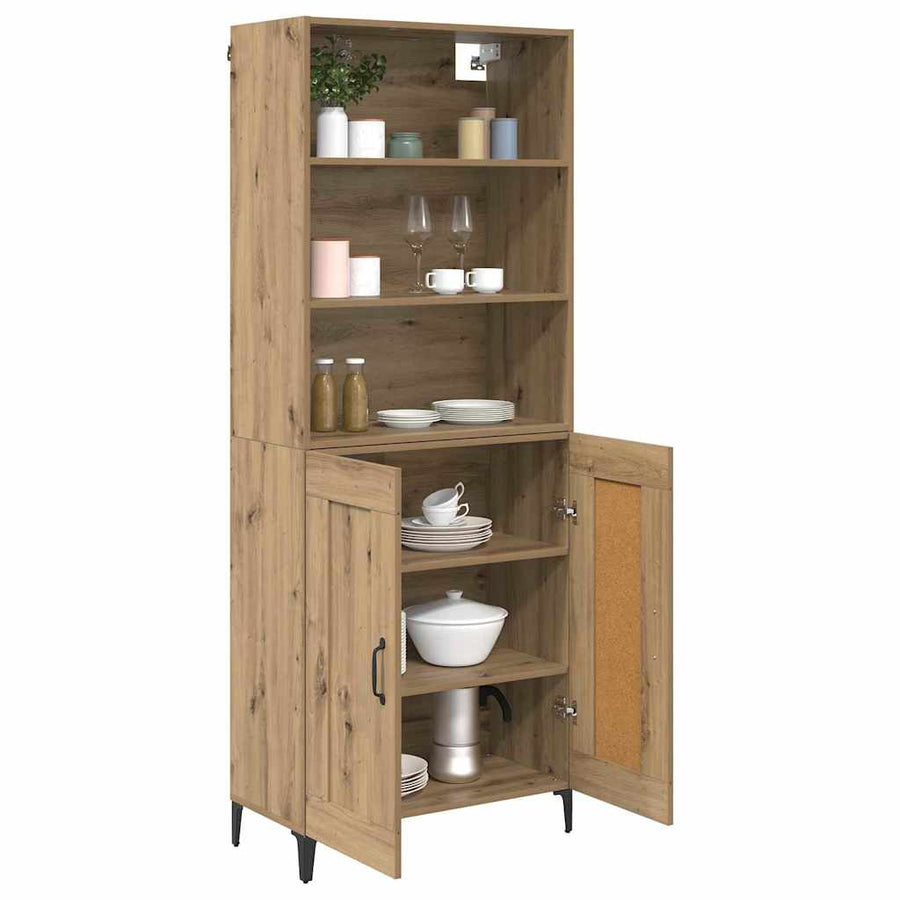 Dressoir 2 pcs artisanaal eikenkleurig Bewerkt hout