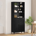 Tall cabinet 2 pcs Black oak Engineered wood