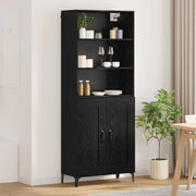 Hoge kast zwart eiken 2 stuks