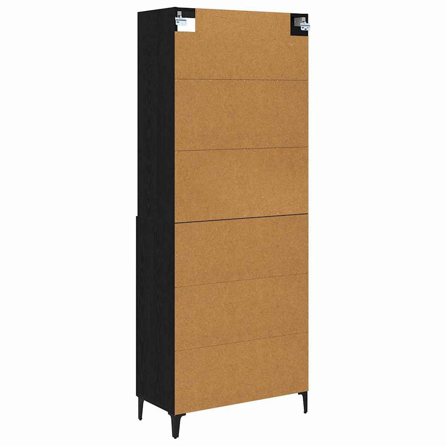 Dressoir Wandgemonteerd 2 pcs Zwart eiken Bewerkt hout