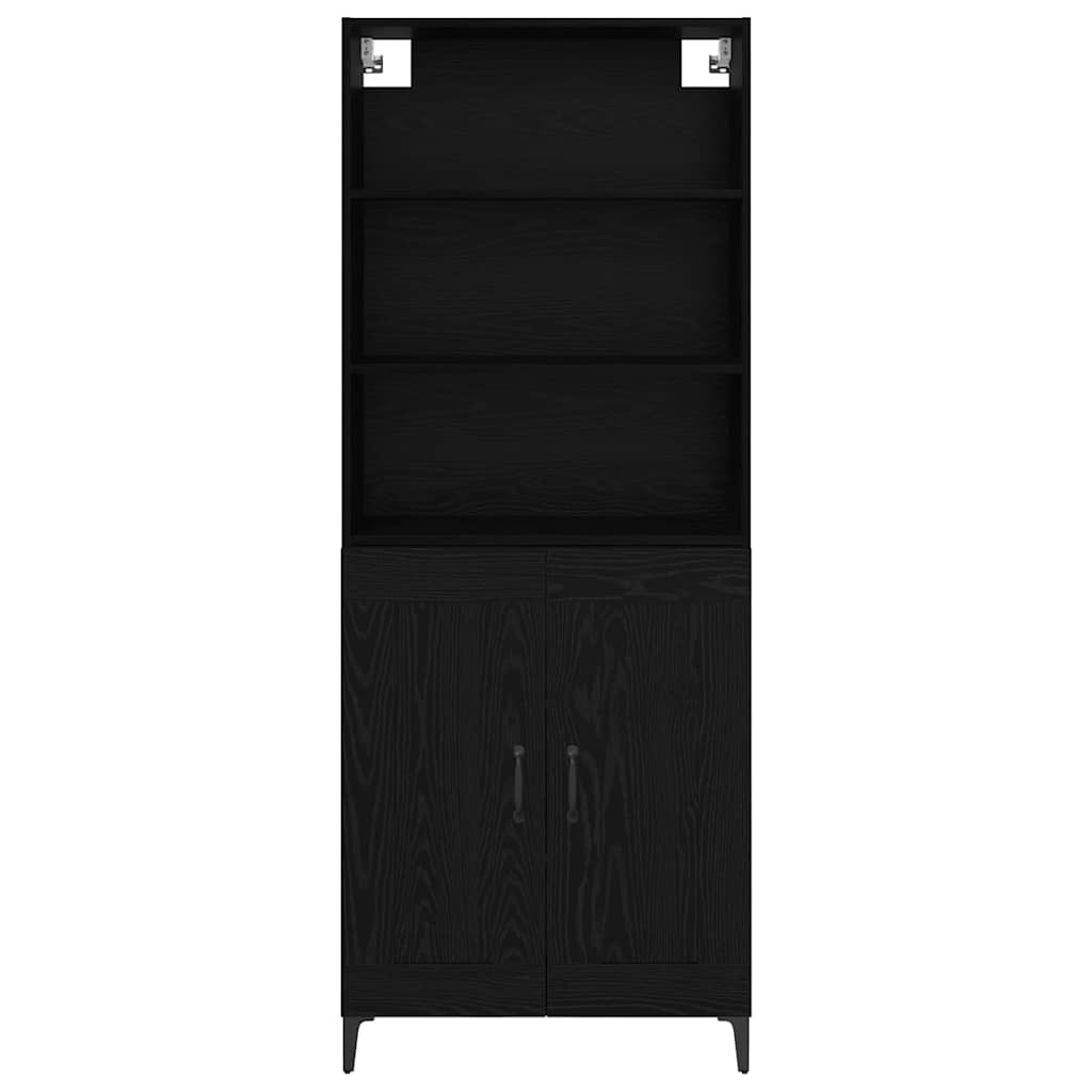 Dressoir Wandgemonteerd 2 pcs Zwart eiken Bewerkt hout